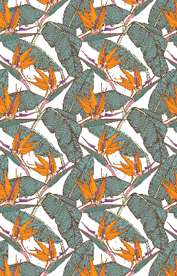 Rolgordijn voor balkondeur met bloemen- en bladerenmotief