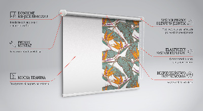 Rolgordijn voor balkondeur met bloemen- en bladerenmotief