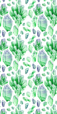 Stoffen rolgordijn met groene kristallen