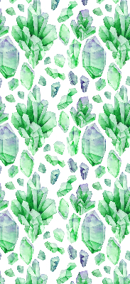 Stoffen rolgordijn met groene kristallen