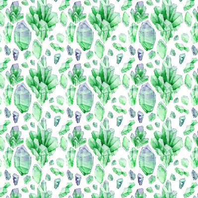Stoffen rolgordijn met groene kristallen