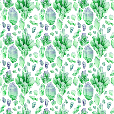 Stoffen rolgordijn met groene kristallen