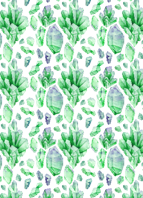 Stoffen rolgordijn met groene kristallen