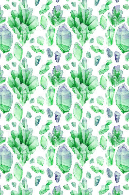 Stoffen rolgordijn met groene kristallen