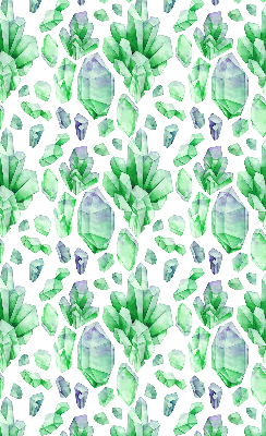 Stoffen rolgordijn met groene kristallen