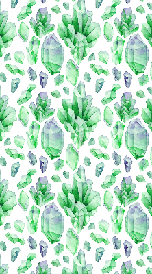 Stoffen rolgordijn met groene kristallen