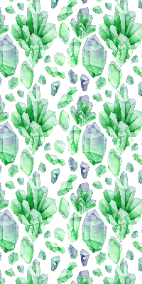 Stoffen rolgordijn met groene kristallen