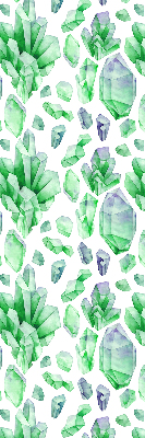 Stoffen rolgordijn met groene kristallen