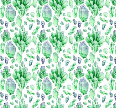 Stoffen rolgordijn met groene kristallen