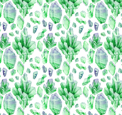 Stoffen rolgordijn met groene kristallen