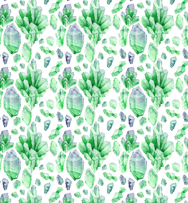 Stoffen rolgordijn met groene kristallen