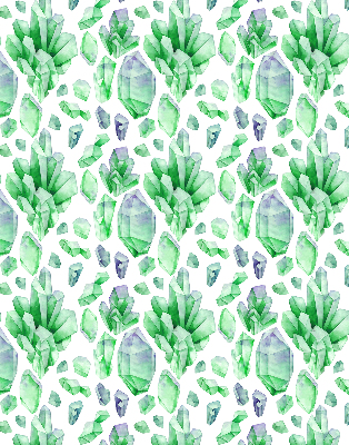 Stoffen rolgordijn met groene kristallen