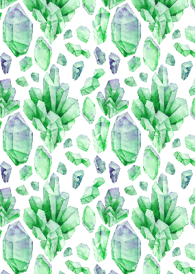 Stoffen rolgordijn met groene kristallen
