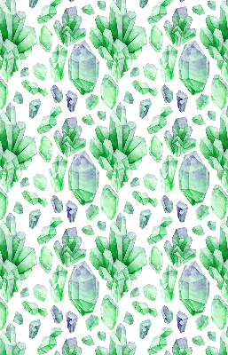 Stoffen rolgordijn met groene kristallen