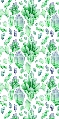 Stoffen rolgordijn met groene kristallen