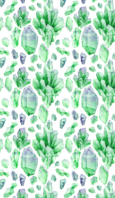 Stoffen rolgordijn met groene kristallen
