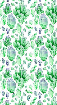 Stoffen rolgordijn met groene kristallen