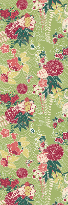 Binnenrolgordijn voor raam met reiger- en plantenprint