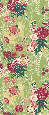 Binnenrolgordijn voor raam met reiger- en plantenprint