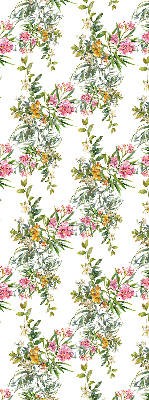 Rolgordijn voor balkondeur met bloemenmotief