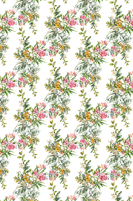 Rolgordijn voor balkondeur met bloemenmotief