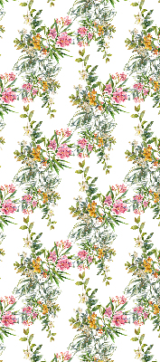 Rolgordijn voor balkondeur met bloemenmotief