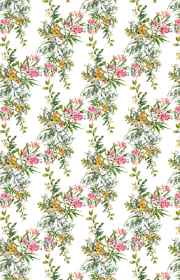 Rolgordijn voor balkondeur met bloemenmotief