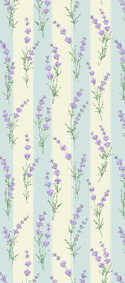 Binnenrolgordijn voor raam met paarse bloemen