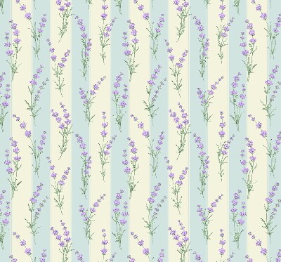 Binnenrolgordijn voor raam met paarse bloemen