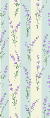 Binnenrolgordijn voor raam met paarse bloemen