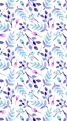 Binnenrolgordijn voor raam in blauwe bloemen