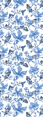 Stoffen rolgordijn met blauwe vlinders