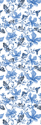 Stoffen rolgordijn met blauwe vlinders