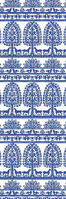 Rolgordijn voor balkondeur in blauw patroon