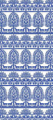 Rolgordijn voor balkondeur in blauw patroon