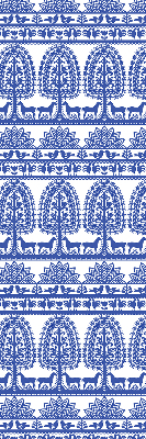 Rolgordijn voor balkondeur in blauw patroon