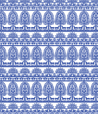 Rolgordijn voor balkondeur in blauw patroon