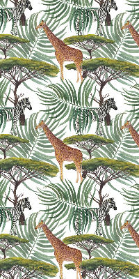 Binnenrolgordijn voor raam met dieren en bomen