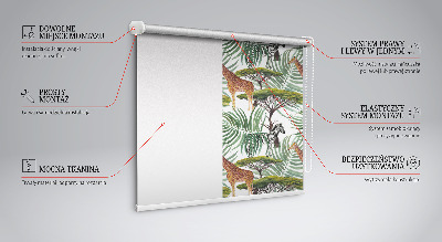 Binnenrolgordijn voor raam met dieren en bomen