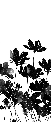 Rolgordijn voor raam in zwarte bloemenprint