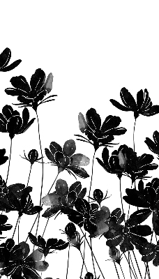 Rolgordijn voor raam in zwarte bloemenprint