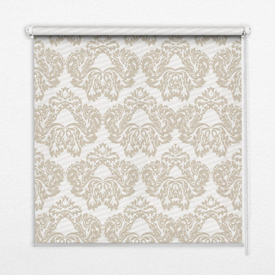 Stoffen rolgordijn in beige met patroon