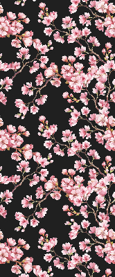 Rolgordijn voor balkondeur met bloemen van een boommotief