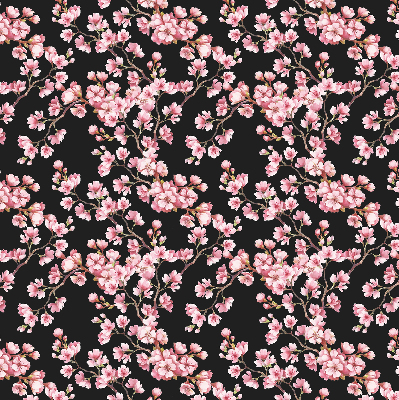 Rolgordijn voor balkondeur met bloemen van een boommotief