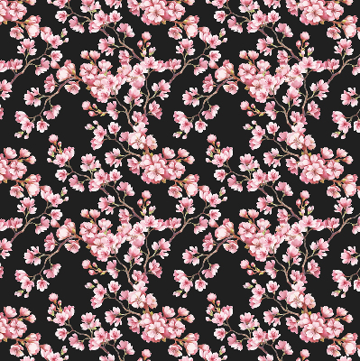 Rolgordijn voor balkondeur met bloemen van een boommotief