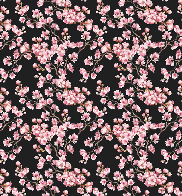 Rolgordijn voor balkondeur met bloemen van een boommotief