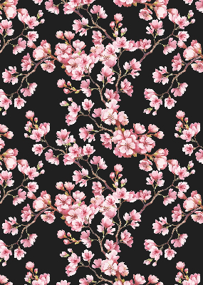 Rolgordijn voor balkondeur met bloemen van een boommotief