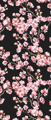 Rolgordijn voor balkondeur met bloemen van een boommotief