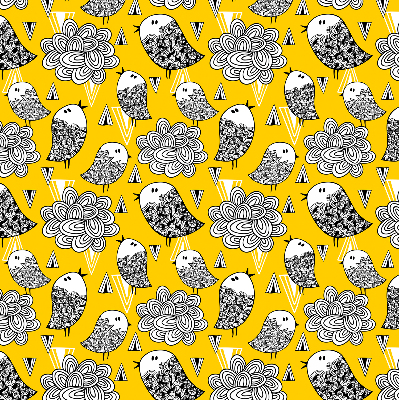 Stoffen rolgordijn met vogeldessin