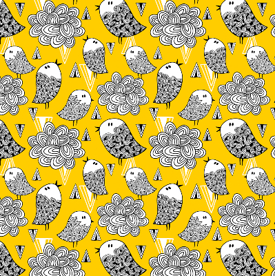 Stoffen rolgordijn met vogeldessin